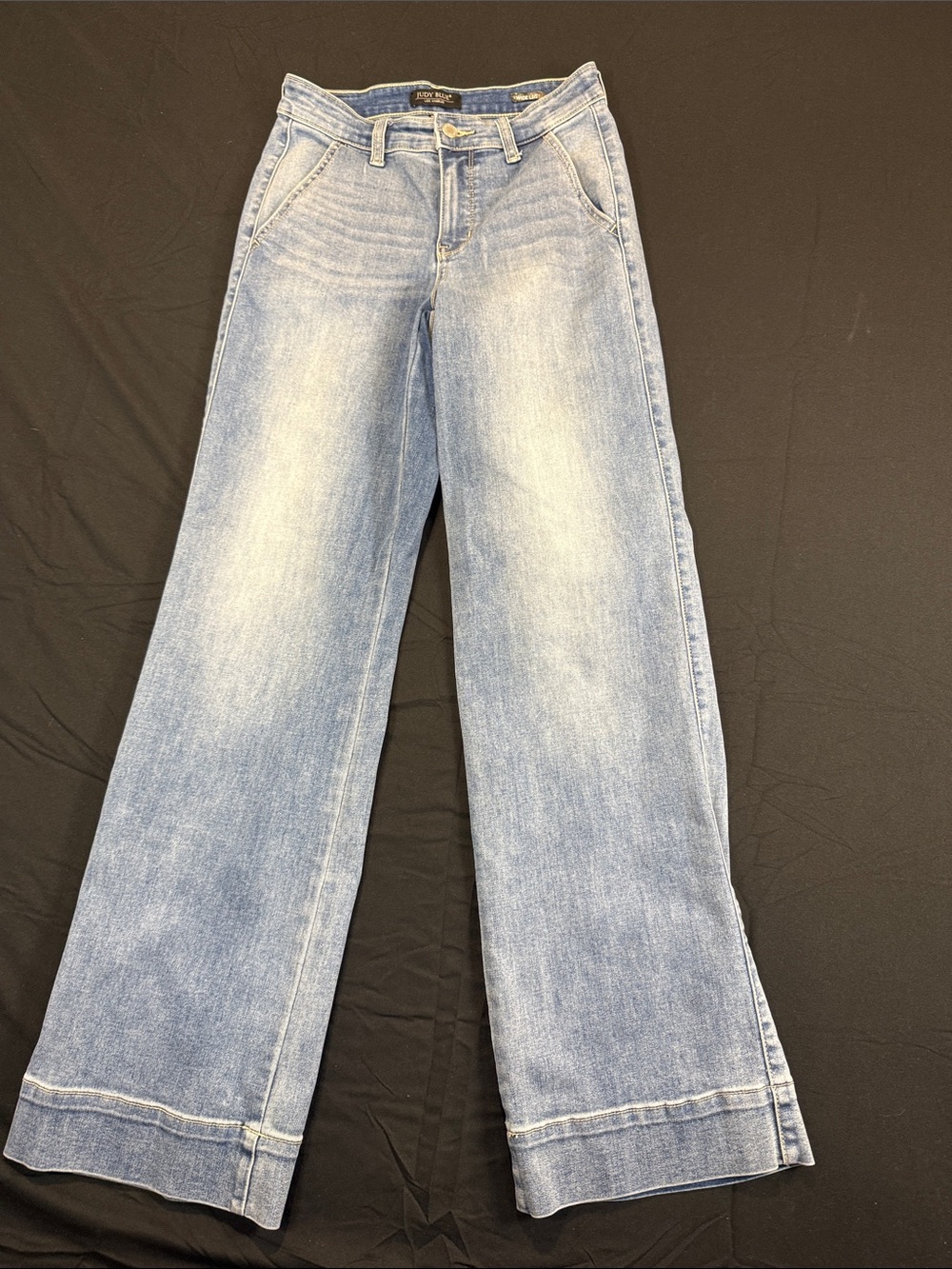 Judy Blue Light Blue Wide Leg Jeans Trouser Size 3/26 Dressy Preppy Casual
